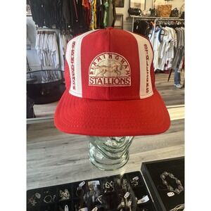 Vintage 1980s Lucky Stripes Birmingham Stallions Mesh Back Snap Back Hat Size L